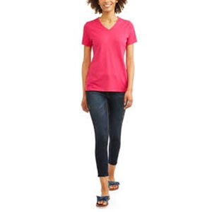 Member's Mark Pink V-Neck Short Sleeve Tee Size M